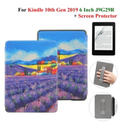 For Kindle 10th Generation Case + Screen Protector 6 Inch with Hand Strap Belt Ebook 2019 J9G29R Leather Cover Wake Sleep Funda