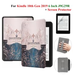 For Kindle 10th Generation Case + Screen Protector 6 Inch with Hand Strap Belt Ebook 2019 J9G29R Leather Cover Wake Sleep Funda