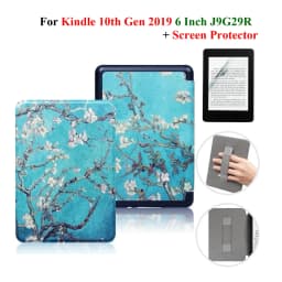 For Kindle 10th Generation Case + Screen Protector 6 Inch with Hand Strap Belt Ebook 2019 J9G29R Leather Cover Wake Sleep Funda