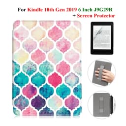 For Kindle 10th Generation Case + Screen Protector 6 Inch with Hand Strap Belt Ebook 2019 J9G29R Leather Cover Wake Sleep Funda