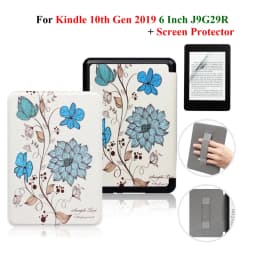 For Kindle 10th Generation Case + Screen Protector 6 Inch with Hand Strap Belt Ebook 2019 J9G29R Leather Cover Wake Sleep Funda