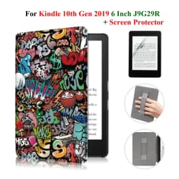For Kindle 10th Generation Case + Screen Protector 6 Inch with Hand Strap Belt Ebook 2019 J9G29R Leather Cover Wake Sleep Funda