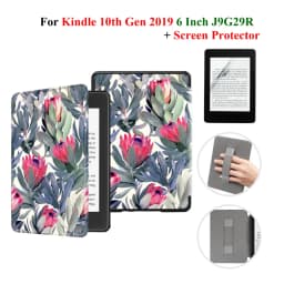 For Kindle 10th Generation Case + Screen Protector 6 Inch with Hand Strap Belt Ebook 2019 J9G29R Leather Cover Wake Sleep Funda
