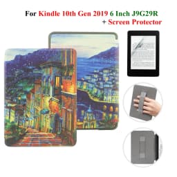 For Kindle 10th Generation Case + Screen Protector 6 Inch with Hand Strap Belt Ebook 2019 J9G29R Leather Cover Wake Sleep Funda