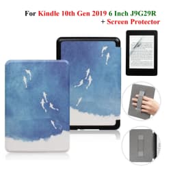 For Kindle 10th Generation Case + Screen Protector 6 Inch with Hand Strap Belt Ebook 2019 J9G29R Leather Cover Wake Sleep Funda