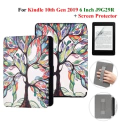 For Kindle 10th Generation Case + Screen Protector 6 Inch with Hand Strap Belt Ebook 2019 J9G29R Leather Cover Wake Sleep Funda