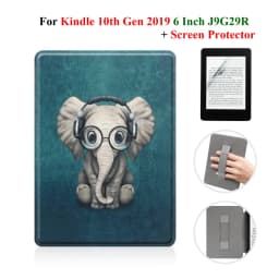 For Kindle 10th Generation Case + Screen Protector 6 Inch with Hand Strap Belt Ebook 2019 J9G29R Leather Cover Wake Sleep Funda