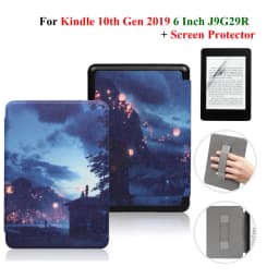 For Kindle 10th Generation Case + Screen Protector 6 Inch with Hand Strap Belt Ebook 2019 J9G29R Leather Cover Wake Sleep Funda