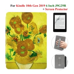 For Kindle 10th Generation Case + Screen Protector 6 Inch with Hand Strap Belt Ebook 2019 J9G29R Leather Cover Wake Sleep Funda