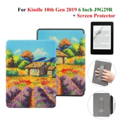 For Kindle 10th Generation Case + Screen Protector 6 Inch with Hand Strap Belt Ebook 2019 J9G29R Leather Cover Wake Sleep Funda