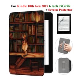 For Kindle 10th Generation Case + Screen Protector 6 Inch with Hand Strap Belt Ebook 2019 J9G29R Leather Cover Wake Sleep Funda