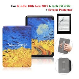 For Kindle 10th Generation Case + Screen Protector 6 Inch with Hand Strap Belt Ebook 2019 J9G29R Leather Cover Wake Sleep Funda