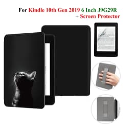 For Kindle 10th Generation Case + Screen Protector 6 Inch with Hand Strap Belt Ebook 2019 J9G29R Leather Cover Wake Sleep Funda