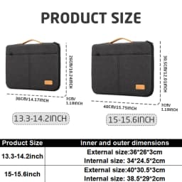 Protective Laptop Sleeve Case for 13.3-14.2 15-15.6 Inch New MacBook Pro M3 Max M2 M1 Slim Carrying Laptop Bag Men Women