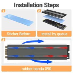 TEUCER M.2 2280 Cooler M2 NVME NGFF SSD Solid-state Drive Heat Sink Aluminum Radiator with Silicone Thermal Pad for PC PS5