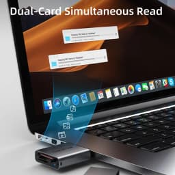 CABLETIME Card Reader 3 in 1 USB 3.0 5Gbps USB A USB C Combined Design SD/TF Cards Portable Aluminum Alloy for iPhone iPad