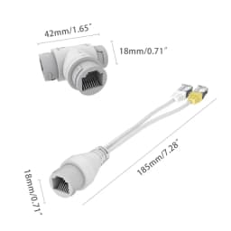 POE Splitter 2-in-1 Network Cabling Connector Three-way RJ45 Connector for Security Camera Install Accessories K1KF