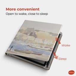 Twosheep Magnetic Detachable Case for Bigme B751C 7 Inch Soft TPU Cover with Pen Slot Auto Sleep Wake Oil Painting