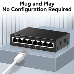 HORACO 8 Port Gigabit Network Switch Unmanaged 1000M Switch Desktop Plug and Play Ethernet Switch