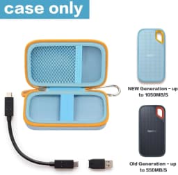 Storage bag for SanDisk 500GB/ 1TB/ 2TB/ 4TB Extreme Portable SSD - Up to 1050MB/s - USB-C, USB 3.2 Gen 2 - External (Bag only)