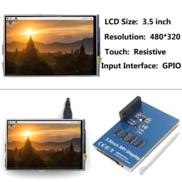 3.5 inch Raspberry Pi 3B/3B+/4B Touch Screen TFT LCD 480*320 GPIO Display Monitor ABS Case Box for Raspberry Pi 4 Model B 3B+ 3B