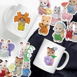 55pcs Calico Critters Stickers Laptop Scrapbook Decoration Graffiti Decals Skateboard Laptop Waterproof Sticker