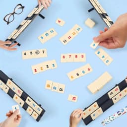 Rummy Cube Game with 4 Racks, 106 Rummy Cube Game Set with Portable Case, Rummy Tiles Travel Set for Family Classic Board Games