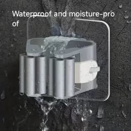Home Storage Rack Wall Hanging Shelf Bathroom Shower Holder Storage Traceless Hook Mop Organizer Waterproof Broom Hanger