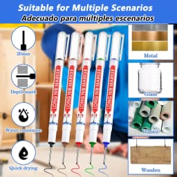 iLMH 4-40Pcs Deep Hole Long Nib Head Marker For Metal Perforating Pen Waterproof Bathroom Woodworking Decor Multi-Purpose Tool