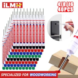 iLMH 4-40Pcs Deep Hole Long Nib Head Marker For Metal Perforating Pen Waterproof Bathroom Woodworking Decor Multi-Purpose Tool