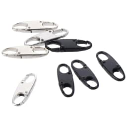 8PCS Stainless Steel Backpack Buckle S Type Handmade Carabiner with Lock Silver Necklace Clasps Jewelry Accessories