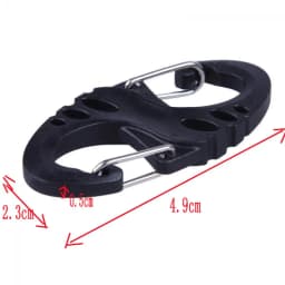 8PCS Stainless Steel Backpack Buckle S Type Handmade Carabiner with Lock Silver Necklace Clasps Jewelry Accessories