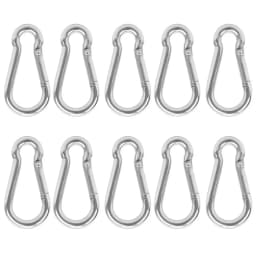 8PCS Stainless Steel Backpack Buckle S Type Handmade Carabiner with Lock Silver Necklace Clasps Jewelry Accessories