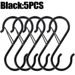 8PCS Stainless Steel Backpack Buckle S Type Handmade Carabiner with Lock Silver Necklace Clasps Jewelry Accessories