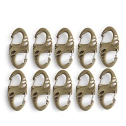 8PCS Stainless Steel Backpack Buckle S Type Handmade Carabiner with Lock Silver Necklace Clasps Jewelry Accessories