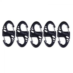 8PCS Stainless Steel Backpack Buckle S Type Handmade Carabiner with Lock Silver Necklace Clasps Jewelry Accessories