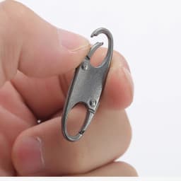 8PCS Stainless Steel Backpack Buckle S Type Handmade Carabiner with Lock Silver Necklace Clasps Jewelry Accessories