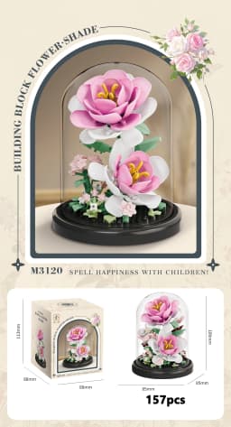 Eternal Flower Bouquet Bonsai Potted Plant Micro Building Blocks Model Home Decoration Puzzle Toys Kids Birthday Christmas Gifts