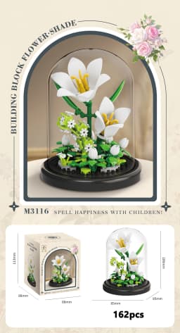 Eternal Flower Bouquet Bonsai Potted Plant Micro Building Blocks Model Home Decoration Puzzle Toys Kids Birthday Christmas Gifts