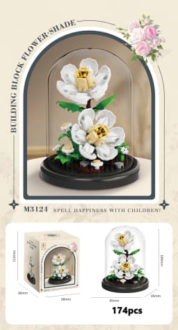 Eternal Flower Bouquet Bonsai Potted Plant Micro Building Blocks Model Home Decoration Puzzle Toys Kids Birthday Christmas Gifts