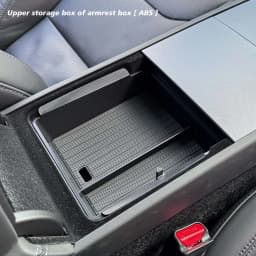 TESY Console & Armrest Storage Box For Tesla New Model Y Juniper Launch ABS Silicone Non-slip Mat Upper and Lower Watercup