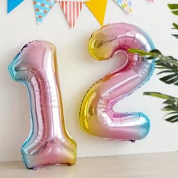 32inch Rainbow Gradient Number Foil Balloon 1-9 for Kids Birthday Party Decor Baby Shower Bridal Shower More Options Avaliable