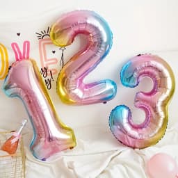 32inch Rainbow Gradient Number Foil Balloon 1-9 for Kids Birthday Party Decor Baby Shower Bridal Shower More Options Avaliable