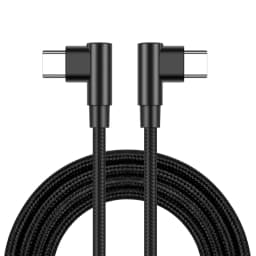 0.25m/0.5m/1m/2m/3m 90 Degree Elbow Nylon Braided Quick Charger Elbow USB C to Type C Cord Cable For iPhone 15 16 Samsung Xiaomi