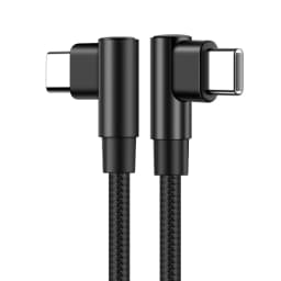 0.25m/0.5m/1m/2m/3m 90 Degree Elbow Nylon Braided Quick Charger Elbow USB C to Type C Cord Cable For iPhone 15 16 Samsung Xiaomi