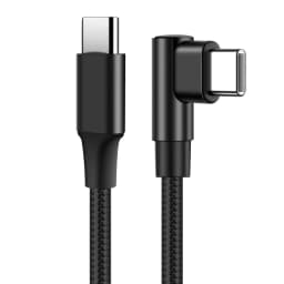 0.25m/0.5m/1m/2m/3m 90 Degree Elbow Nylon Braided Quick Charger Elbow USB C to Type C Cord Cable For iPhone 15 16 Samsung Xiaomi