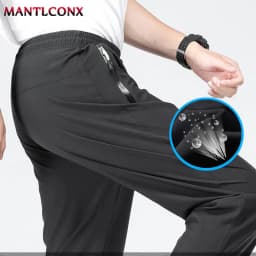 Breathable Men's Casual Pants Quick Dry Straight Elastic Waist Jogger Sweatpants Korean Classic Sport Trousers Plus Size 4XL 5XL