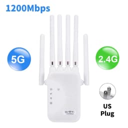 Kebidumei 1200/300Mbps Wifi Repeater Amplifier 2.4G 5G Network Expander Range Extender WiFi Signal Booster Wireless Wi-Fi Router