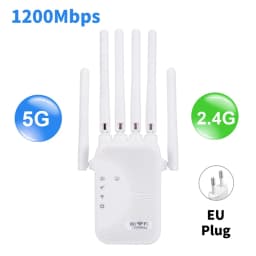 Kebidumei 1200/300Mbps Wifi Repeater Amplifier 2.4G 5G Network Expander Range Extender WiFi Signal Booster Wireless Wi-Fi Router