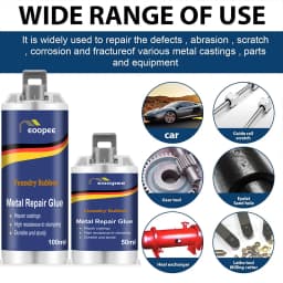 High-Strength Metal Repair Epoxy Adhesive Heat & Cold Resistant Welding Glue Leak Repair Tool Metal Repair Paste 15g/50ml/100ml